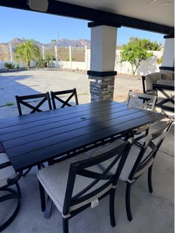 Patio table and 6 chairs