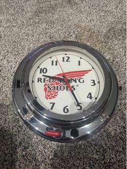 RED WING SHOES CLOCK NEON LIGHT