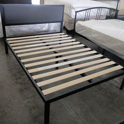 Full Size Black & Grey Platform Bed Frame 