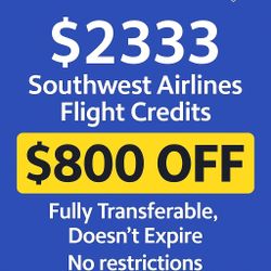 “Help a Family ❤️ $2,333 Southwest Credits For $800 Off!