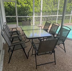 Patio Tables, Chairs, and Umbrellas - Rarely Used!