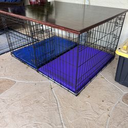 Large/X large dog crates with custom built table top