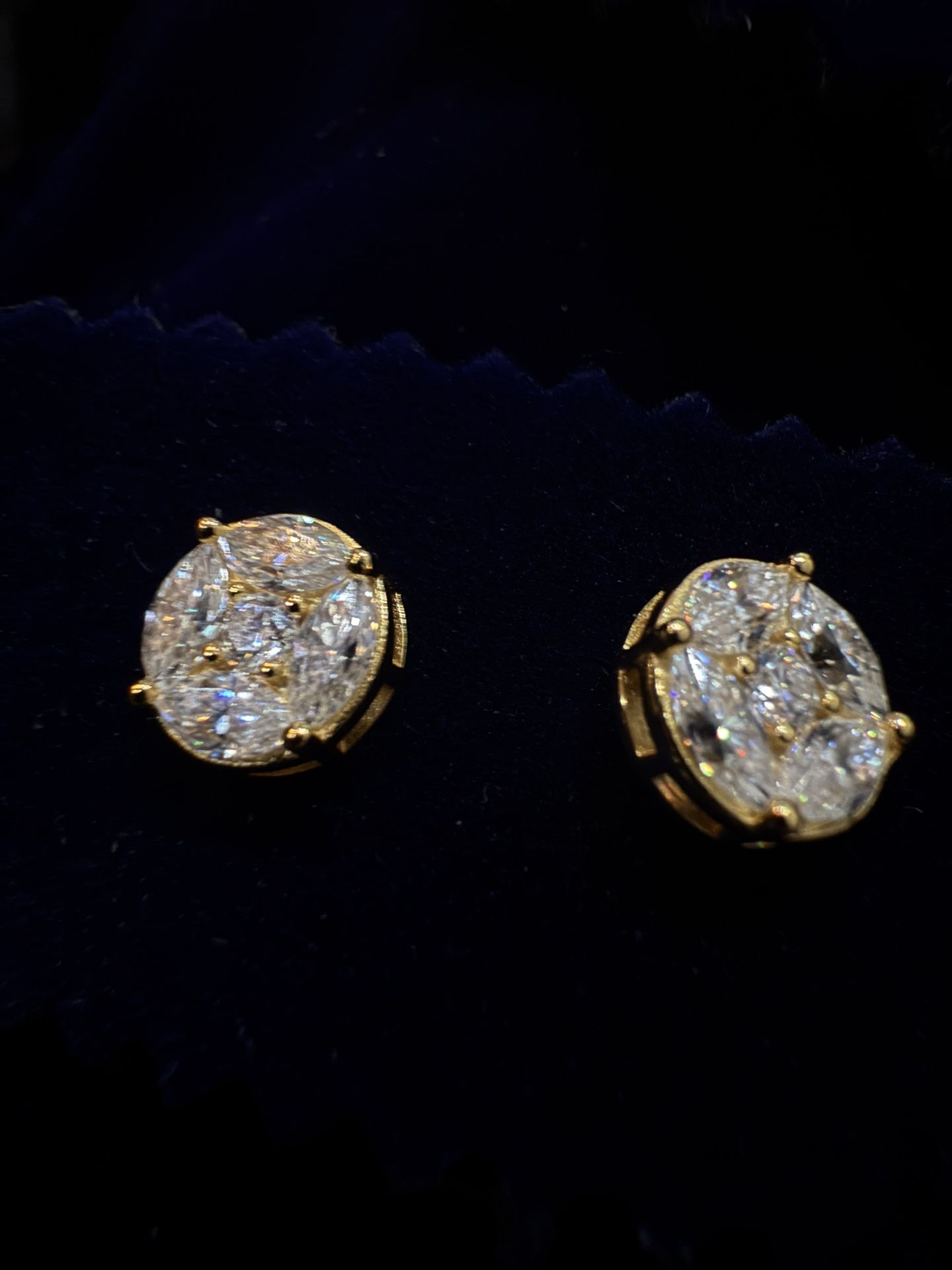 Marquise Round Stud Lab Diamond Earring