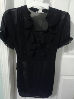 black Henley blouse
