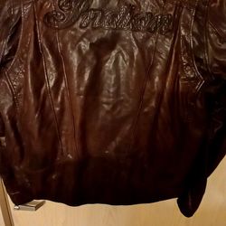 Vintage Indian Motorcycle Men's Brown Leather Riding Jacket with Removable  Liner