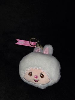 Monchhichi furry head keychain