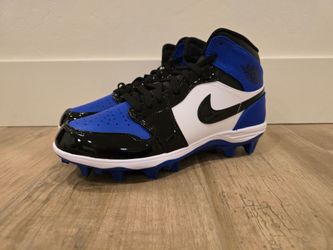 JORDAN RETRO 1 MID TD GAME ROYAL FOOTBALL CLEATS MENS...SZ 10.5...BRAND NEW