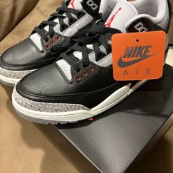 Black Cement Jordan 3s Size 9.5