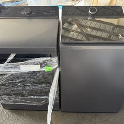 New open Box LG set Matte Back Top Load Washer And Dryer 