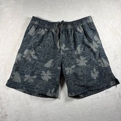 Hurley Swim Trunks Men’s 2XL Black Floral Board Shorts Surf Summer Beach #605