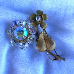 Crystal Flower Brooch 