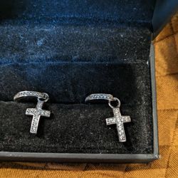 Diamond Cross Earrings 