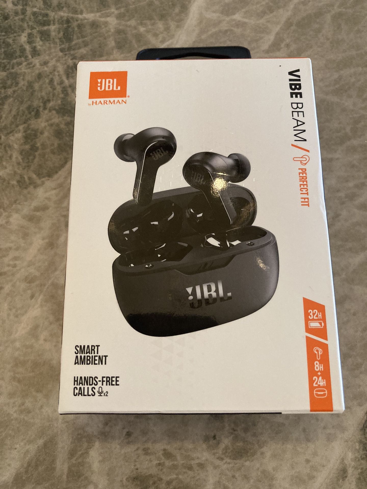 Black JBL Vibe Beam Wireless Earbuds