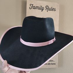 Wrangler Black Ringneck B Pink 7x Fur Cowboy Hat