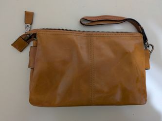 Jack & Chris Tan Leather Crossbody Bag Wristlet Clutch