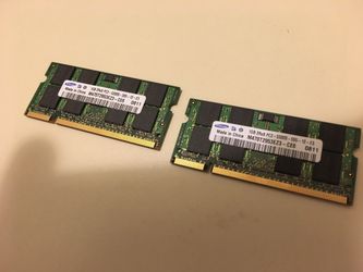 Samsung 2GB 2X 1GB DDR2 2RX16 PC2-5300S 667MHz 200pin Laptop Memory SODIMM RAM