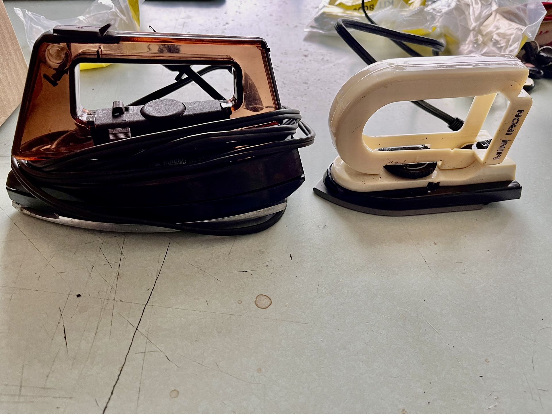 Travel irons sold separate