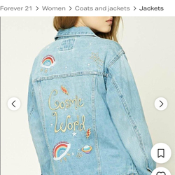 Jacket forever 21 medium cosmic embroifery