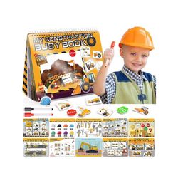 Boy Toys Montessori Toys for Toddlers, Newest Construction Vehicle Busy Book