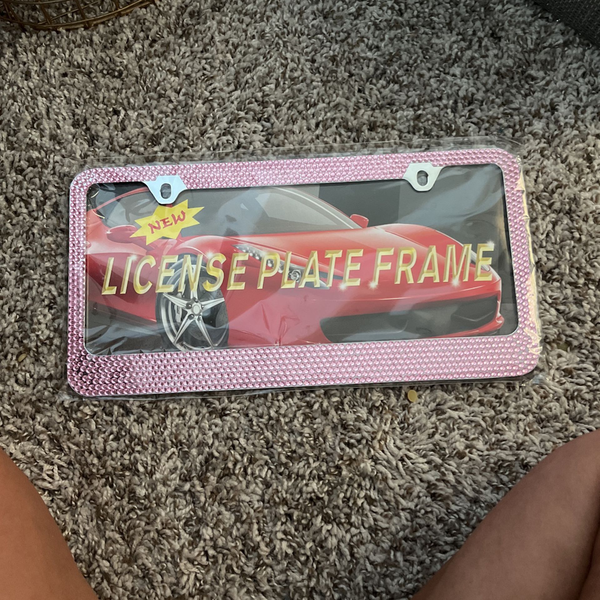 Pink license Plate Frame (never Opened) 