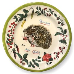 Anthropologie Nathalie Lete Charmante Dinner Plate Collection Hedgehog 10" New