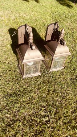 2 used exterior lights, both work great with light bulbs. $30 for both