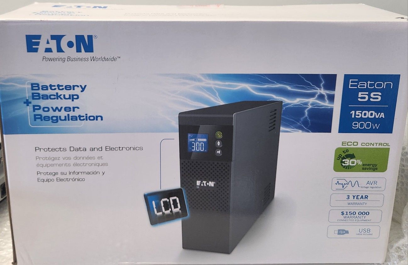 Eaton 5S1500LCD, offering 1500VA / 900W capacity.