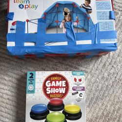 Kids Building Fort Kit + Game Show Buzzers – Learn & Play Set