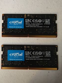 Crucial 32GB (2x16GB) DDR5-5600 SODIMM RAM Kit