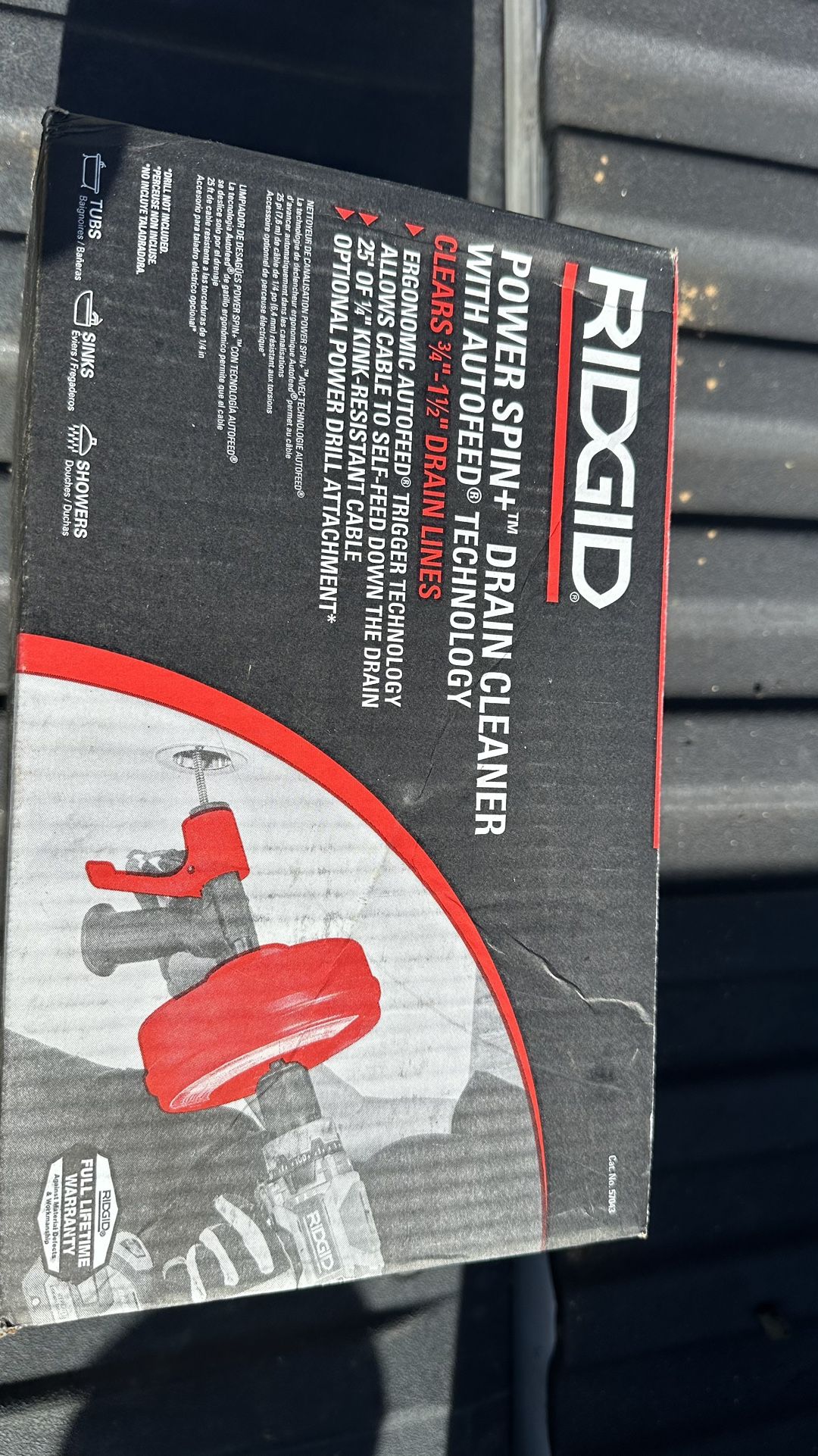 Rigid Power Spin+ 1/4 in. x 25 ft. Hybrid Drain Cleaning Snake Auger Manual or Drill Operated Home Shop Garage Job site Work Tool Bathroom Kitchen Pip