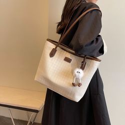 Large-capacity bag women’s 2024 new casual work shoulder bag high-end college student class commuting tote bag