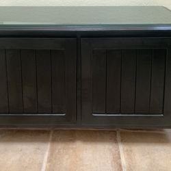 Nice Real Wood / Oak - Painted Black Console TV Entertainment Gaming Storage Cabinet