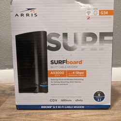 ARRIS SURFboard G34 DOCSIS 3.1 Gigabit Cable Modem & AX3000 WiFi 6 Router