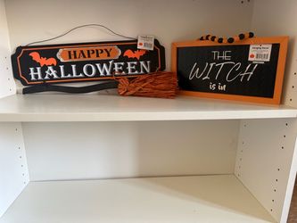 Halloween Hanging Decor Signs Set of 2