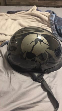 Half Shell Motorcycle Helmet Skull Graphic