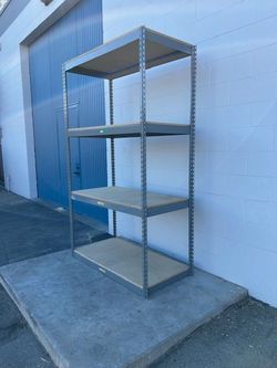 4 Tier Shelving 48 in W x 24 in D American Made Used Heavy Duty Steel Boltless Storage Rack Delivery Available