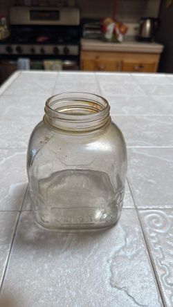 Vintage Haas Baruch & Co. Iris Glass Jar Square