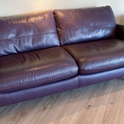 Purple Leather Sofa