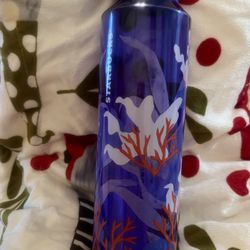 Starbucks Tropical Purple Coral Reef Reusable Plastic Flower Water Bottle 24 oz