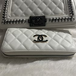 Coach Calfskin Quilted Mini Purse And Wallet