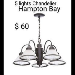New 5 Lights Chandelier Hampton Bay