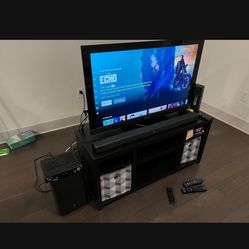 Sony 40 Inch TV with TV Stand and Roku 