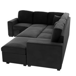 Sectional Sofa With Pop Up Bed - Sleeper Sofa, Chaise Storage, Sofa Storage & USB Port