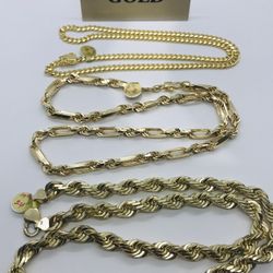 New arrivals! Solid 14K Miami Cuban, Milano and rope chains!