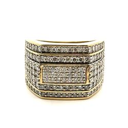 Men’s 10k Yellow Gold 2.00 CTW Diamond Cluster Ring Size 10 GP3107446