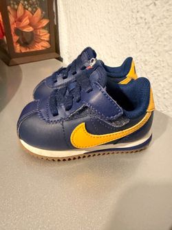 Nike Cortez Toddler Sneakers Blue Yellow size 5C