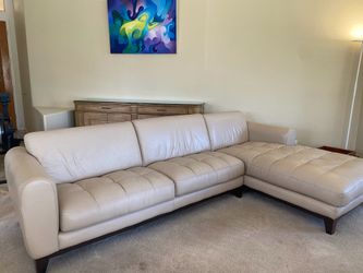 Beige/tan L shaped couch