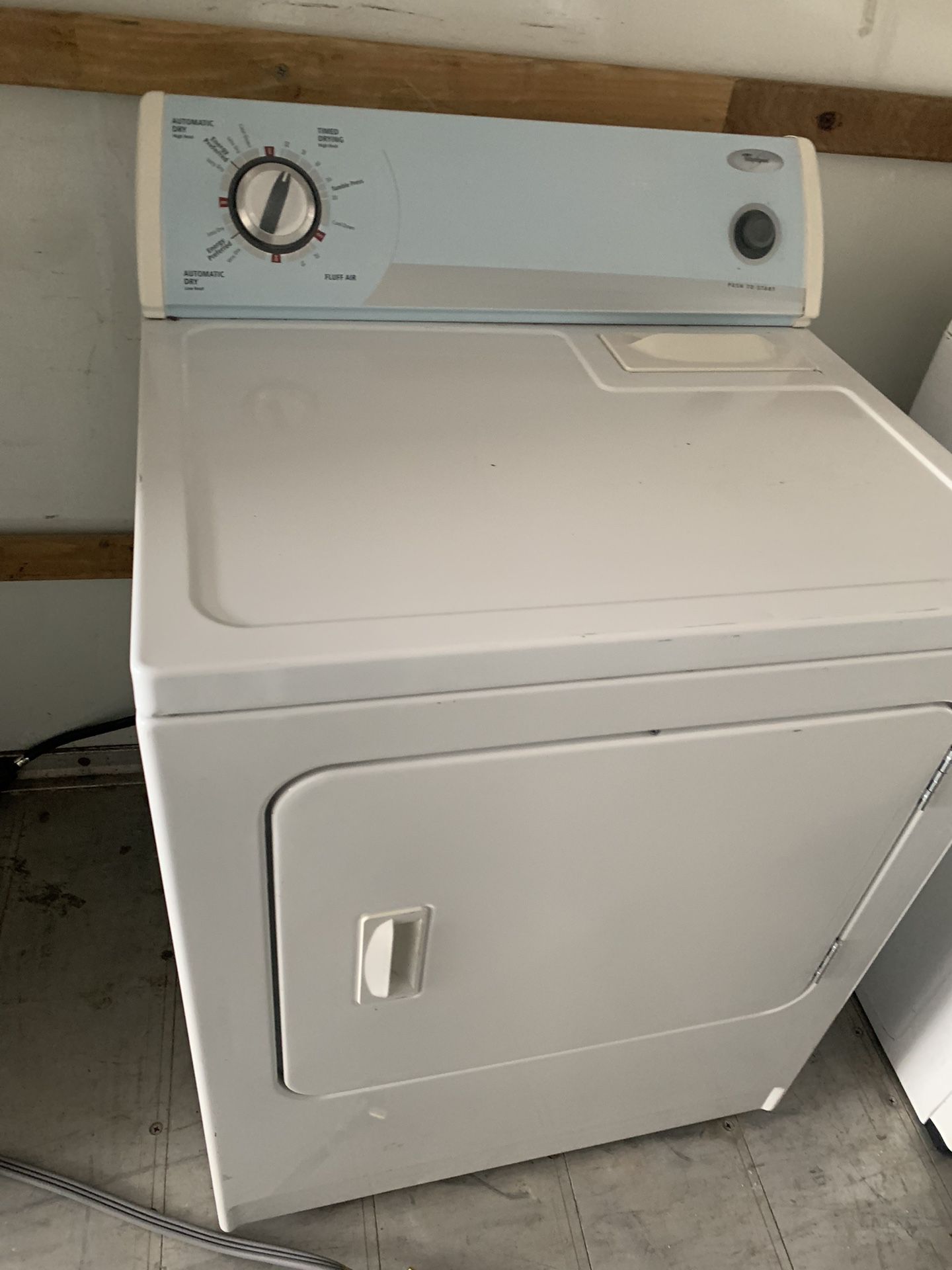White And Sky Blue Whirlpool Electric Dryer