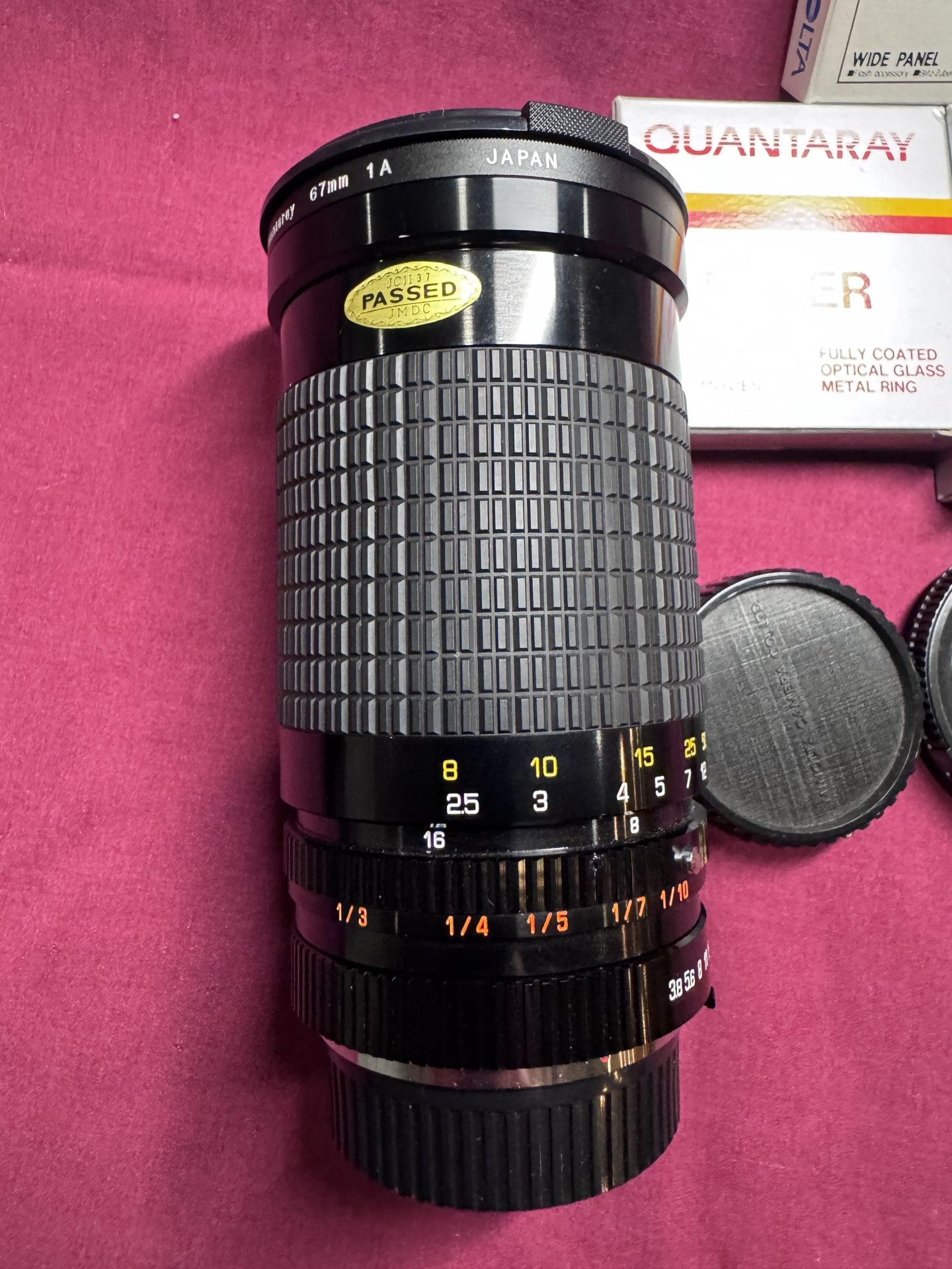 Quantaray 35-200mm Automatic Zoom Lens w/Original Box & Lens case & Filters