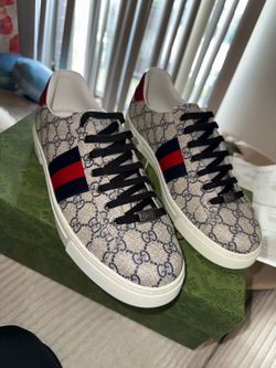Gucci ACE GG canvas low top EU 45 MENS SIZE 11 Brand New